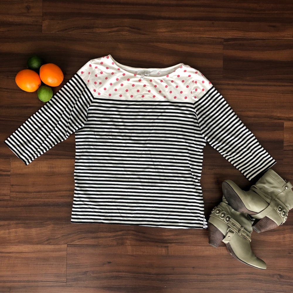 Polka Dot and Striped Breton Shirt